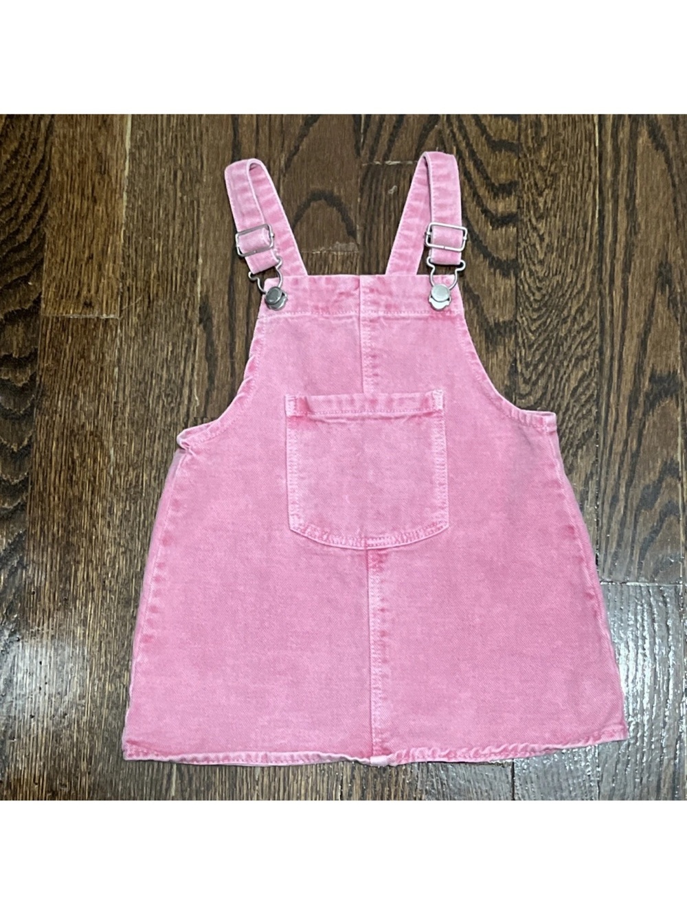 -Zara Pink Denim Overall Dress 12-18 Months Baby Girls